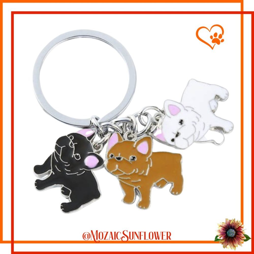 3 Boston Terrier's Brown Black White Metal and Enamel